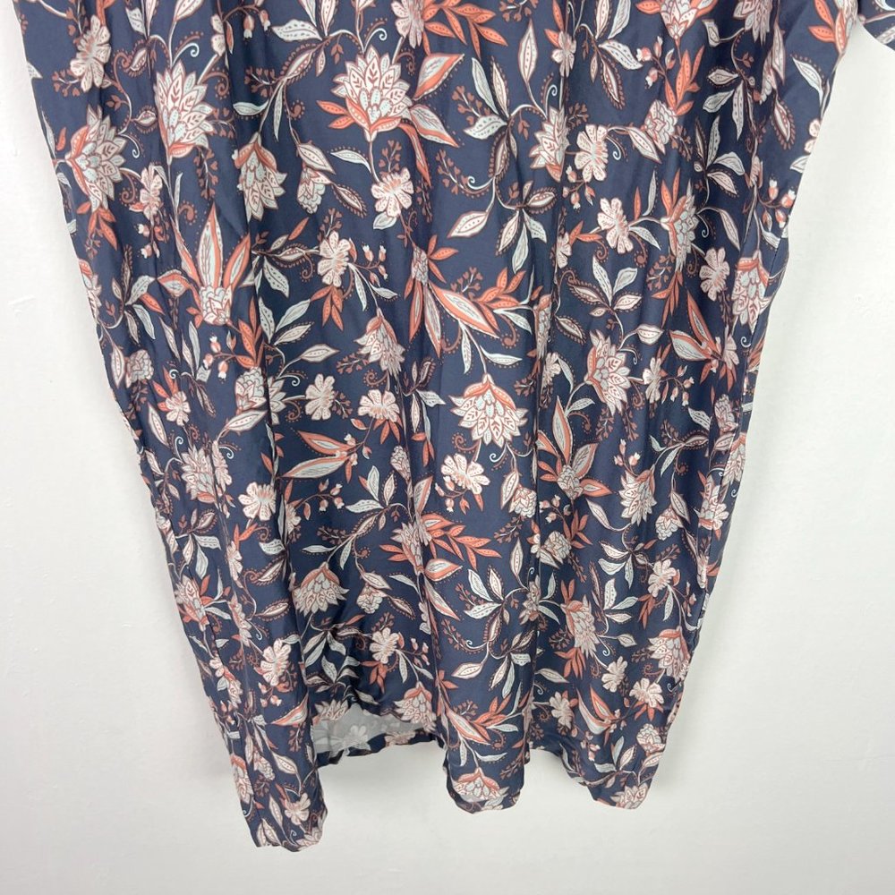 NWOT J. Jill Pure Jill Floral Shirt Dress Short Sleeves Size Large L NEW - Picture 3 of 9